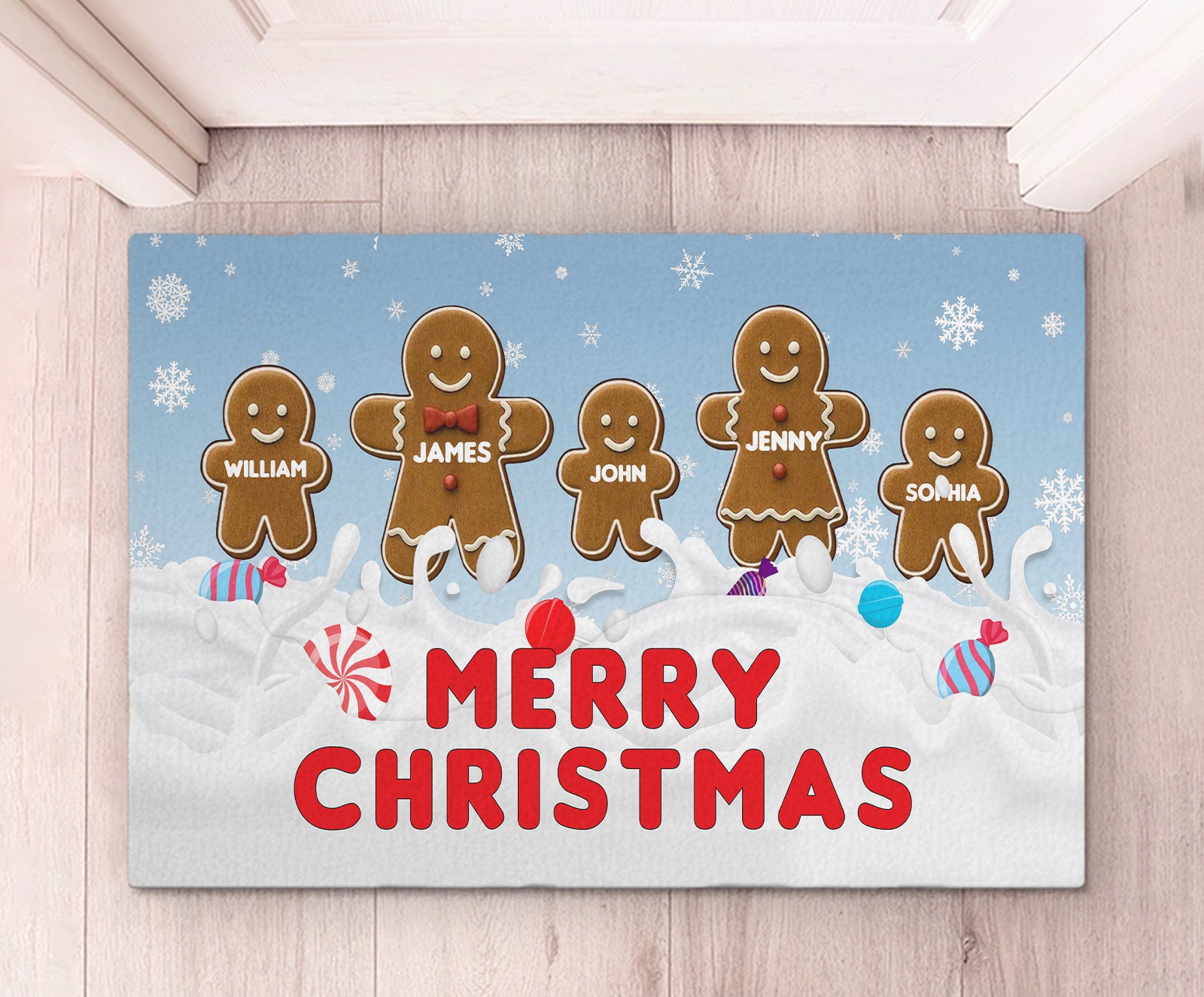 Merry Christmas Ginger – Welcome Mat for Home, Indoor Rug, Housewarming Gift