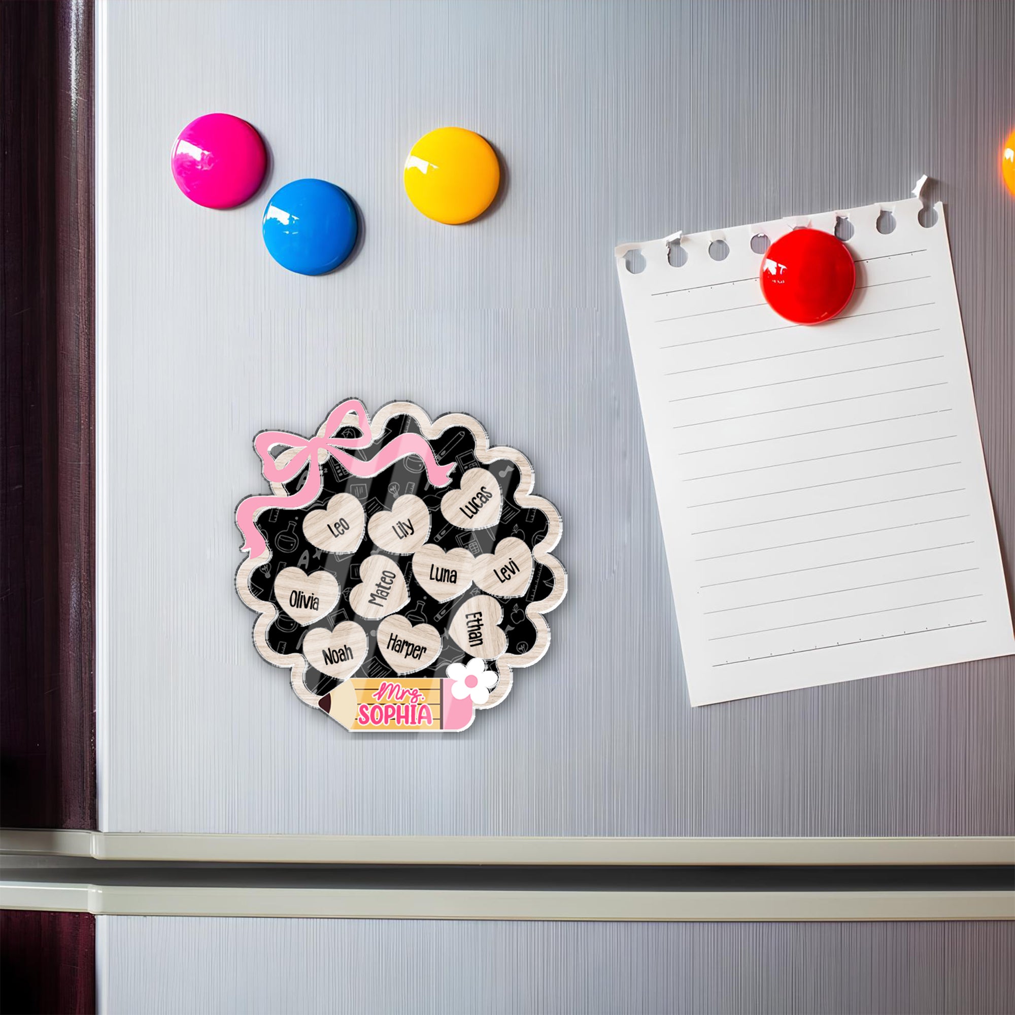 Personalized Teacher Shaker Magnet - Custom Name Gift for Teachers