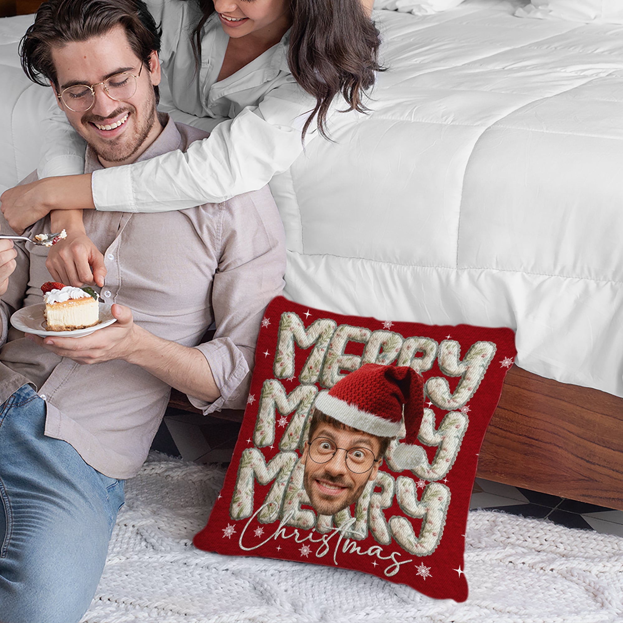 Merry Merry Christmas - Personalized Custom Pillow