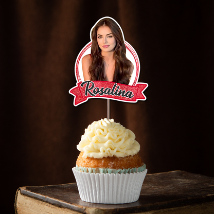 Happy Birthday Face Photo - Custom Birthday Party Face Cupcake Toppers, Birthday Decorations, Physical Product