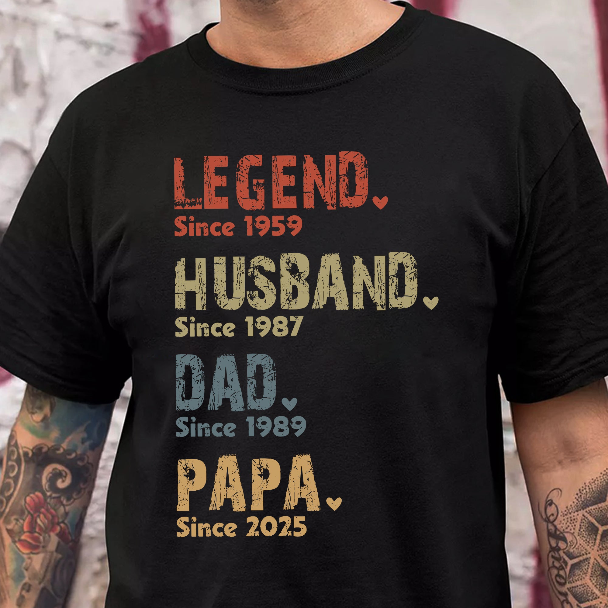 Legend, Husband, Dad And Papa Since - Personalized Shirt Custom T-shirt, Gift for Dad