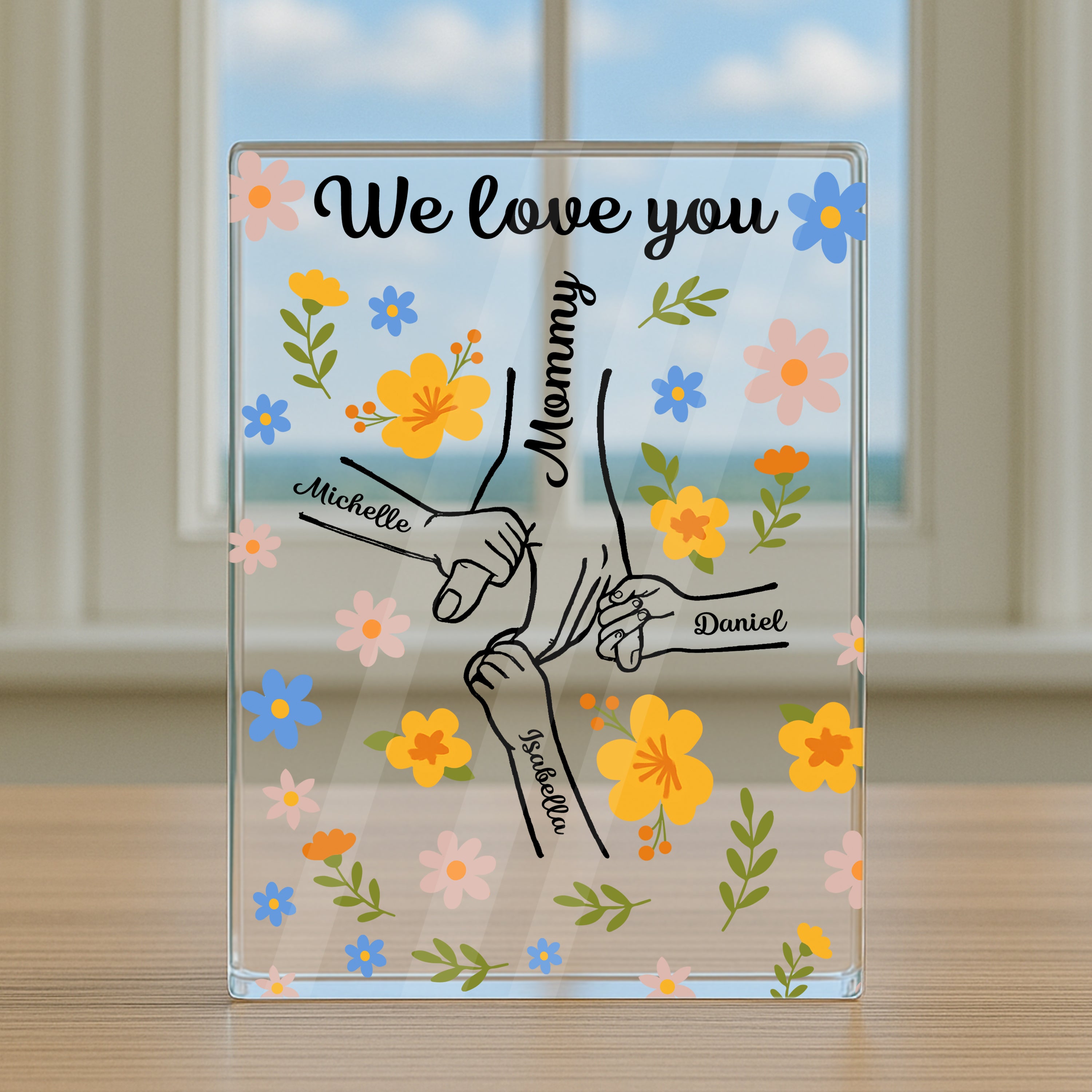 We Love You Dad Mom - Personalized Name Gift - Custom Shape Acrylic Block Plaque