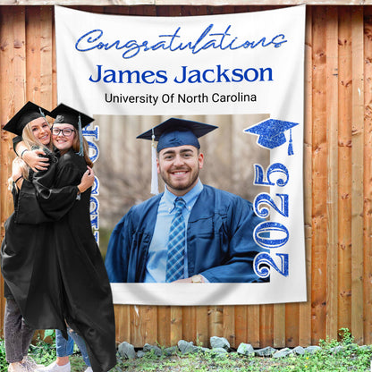 Class of 2025 Custom Graduation Party Backdrop, Personalized Congrats Grad School Color Backdrop, High School Graduation, College Grad Gift