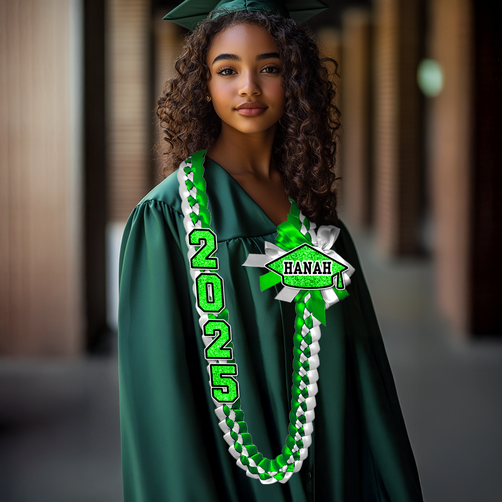 2025 Graduation Lei Custom Name and Photo - Personalized Graduation Lei