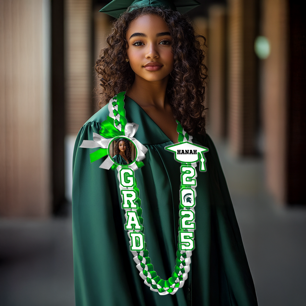 Graduation Lei Custom Name and Photo - Personalized Graduation Lei