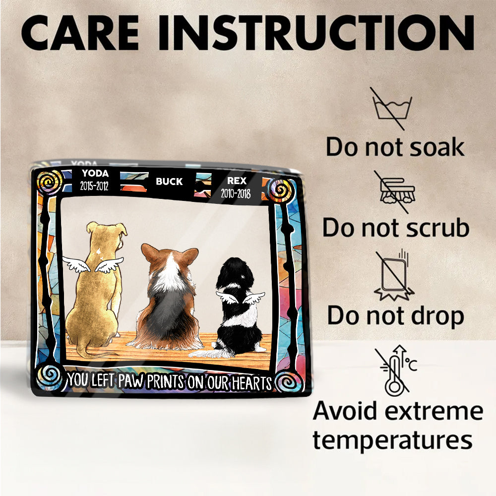 You Left Pawprints on Our Heart - Custom Shape Acrylic Block Plaque