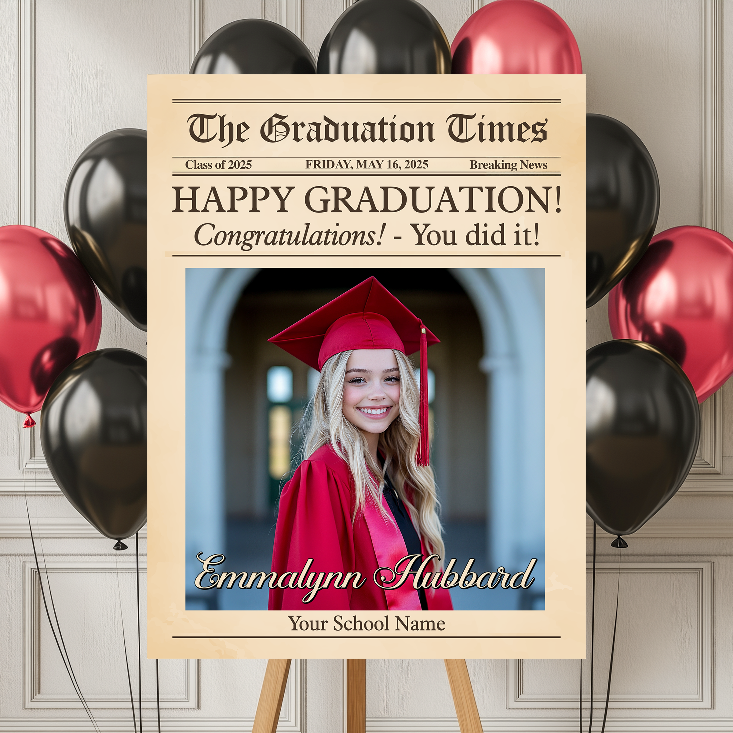 The Graduation Times Welcome Sign Happy Graduation! Congratulation! You Did It Welcome Sign Personalized Graduation Welcome Sign