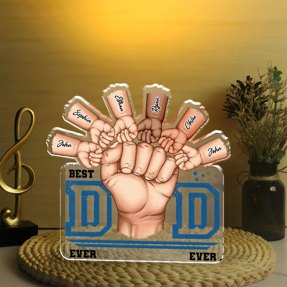 Best Dad Ever - Custom Photo and Name - Custom Shaped Acrylic Plaque - Home Decor