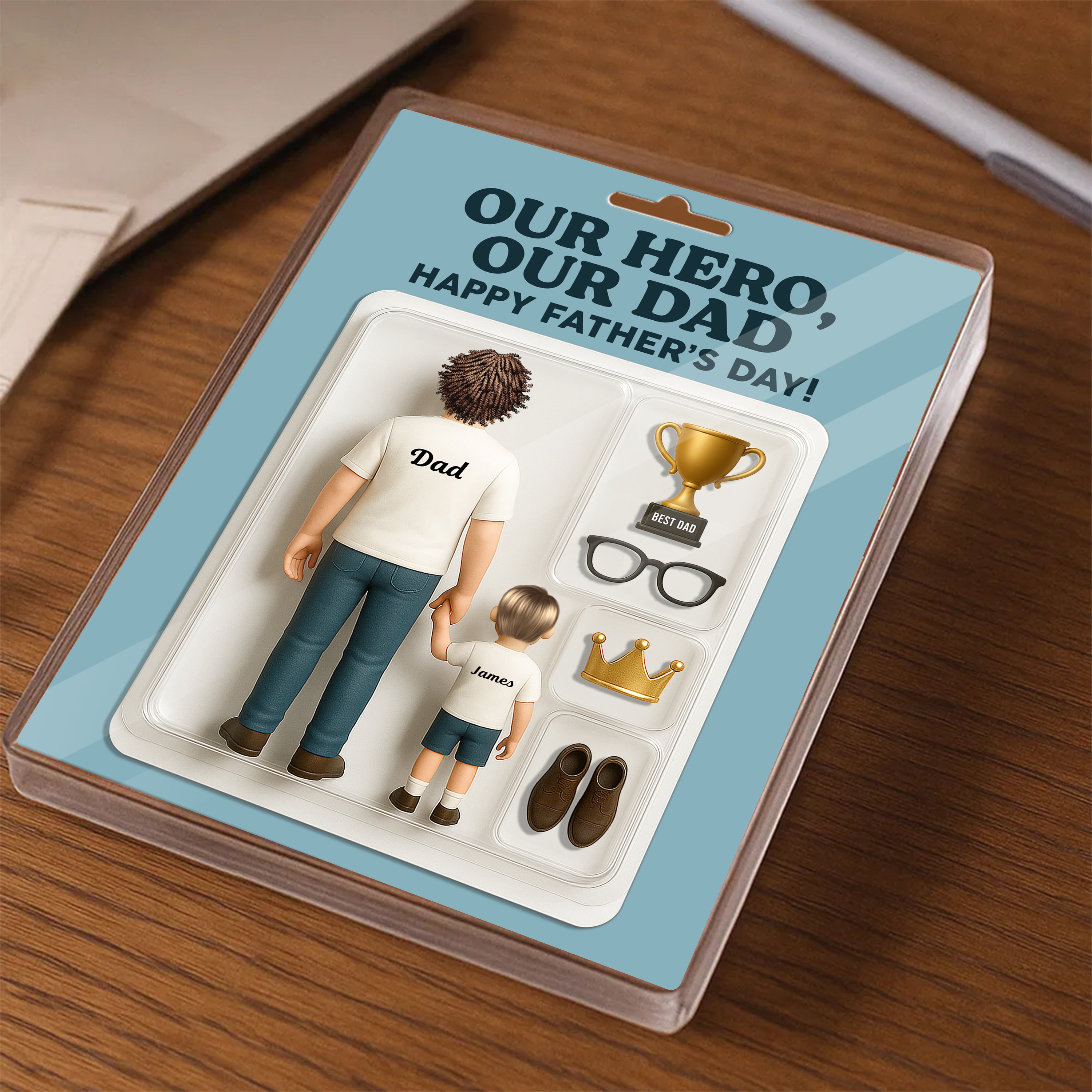 Our Hero Our Dad - Custom Figure Personalized Acrylic Block Plaque