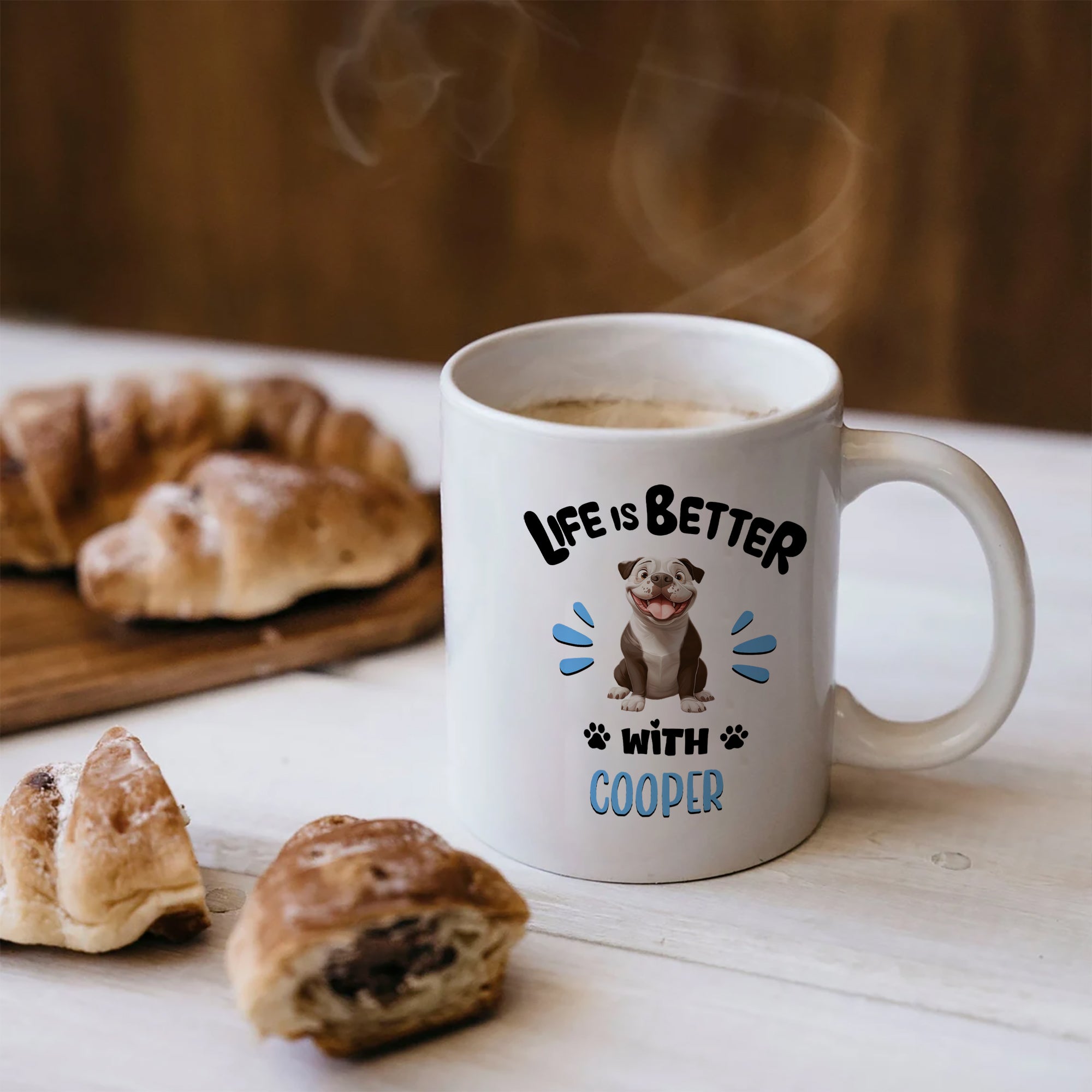 Life's Better With Pets - Custom Pet Name - Personalized Custom Mug - Funny Gift