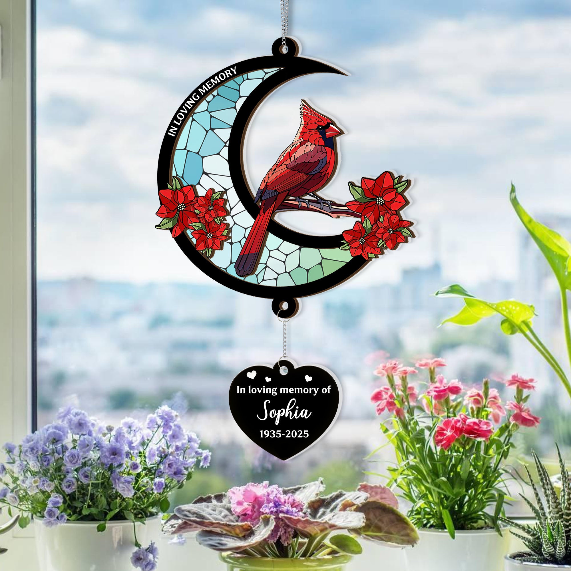 Always With You - 2 Layered Suncatcher with Charm