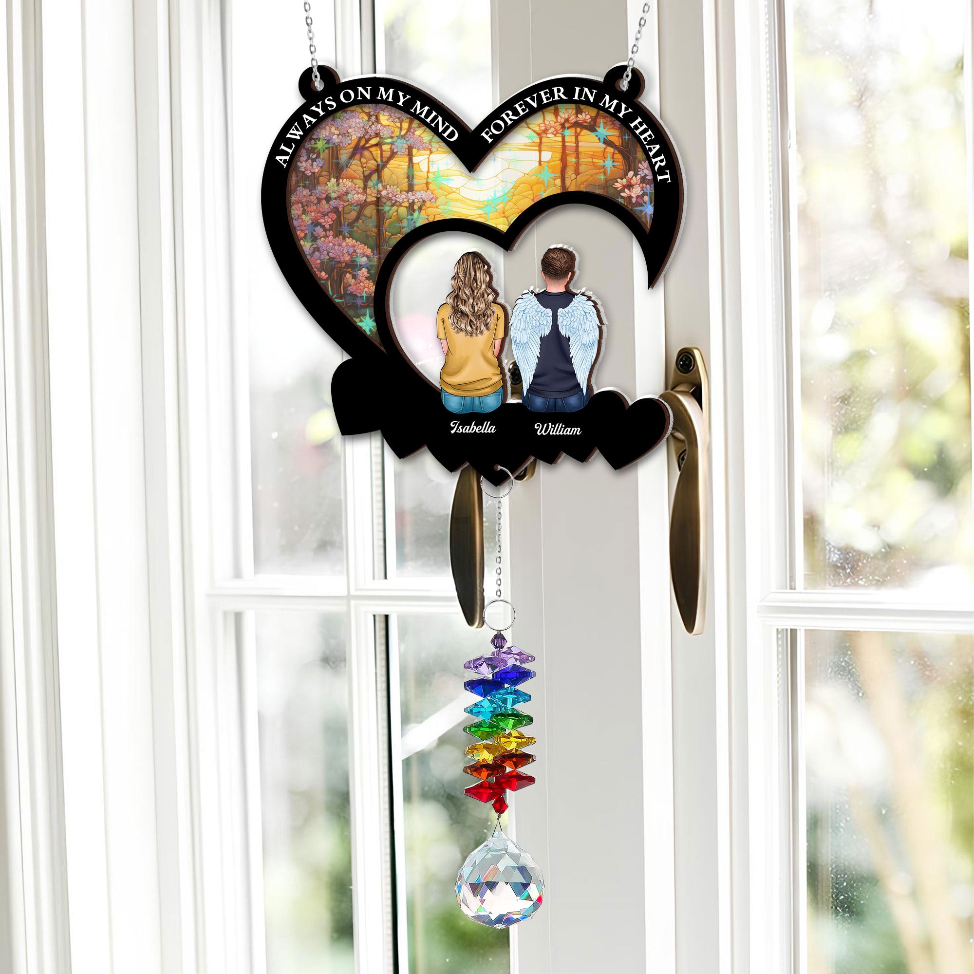 Forever In My Heart - Ornament Hanging Piece With Crystal Charm - Memorial Gift