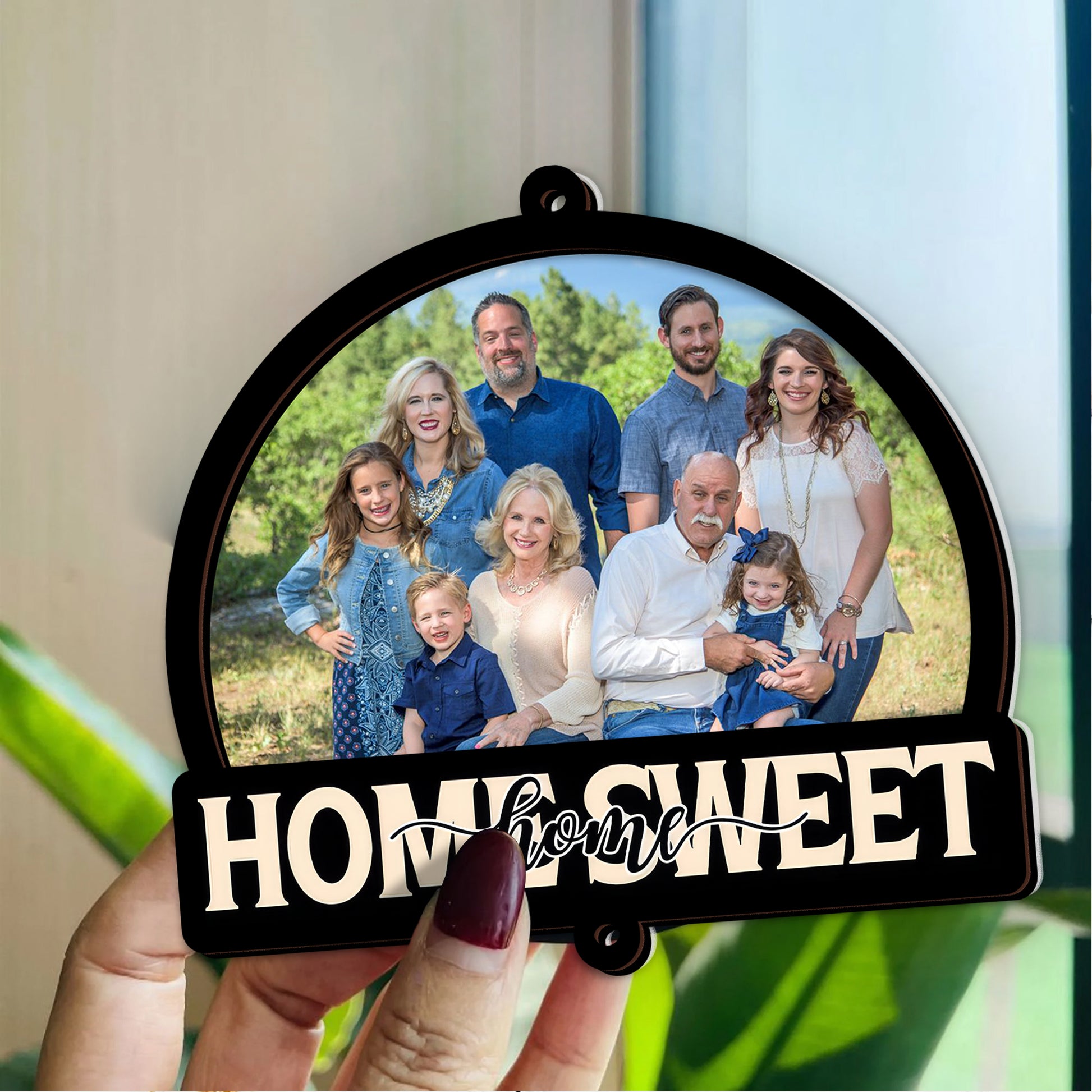 Home Sweet Home - Ornament Hanging Piece With Crystal Charm - Family Gift