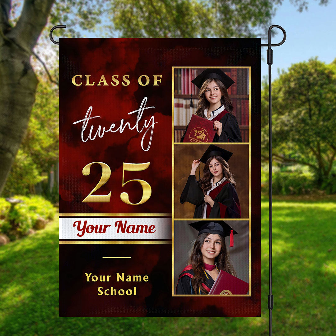 Personalized Class Class Of Twenty 25 Flag, Custom Photo Congrats Grad Gift, Graduation Decorations