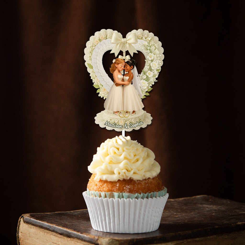 Couple Custom Photo - Custom Wedding Party Face Cupcake Toppers, Wedding Decorations, Physical Product
