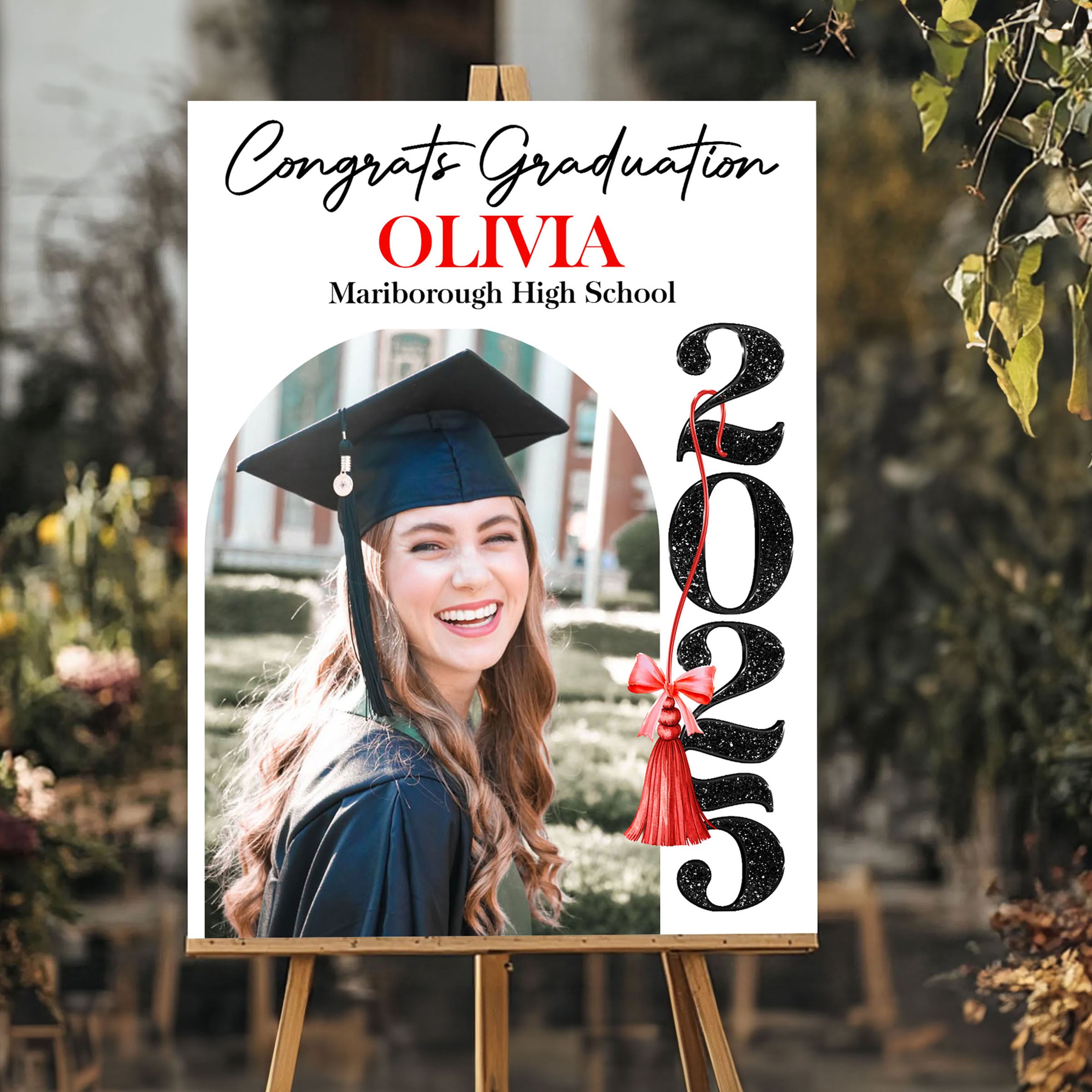 Congrats Graduation 2025 Welcome Sign Personalized Photo Welcome Sign, Graduation Decor