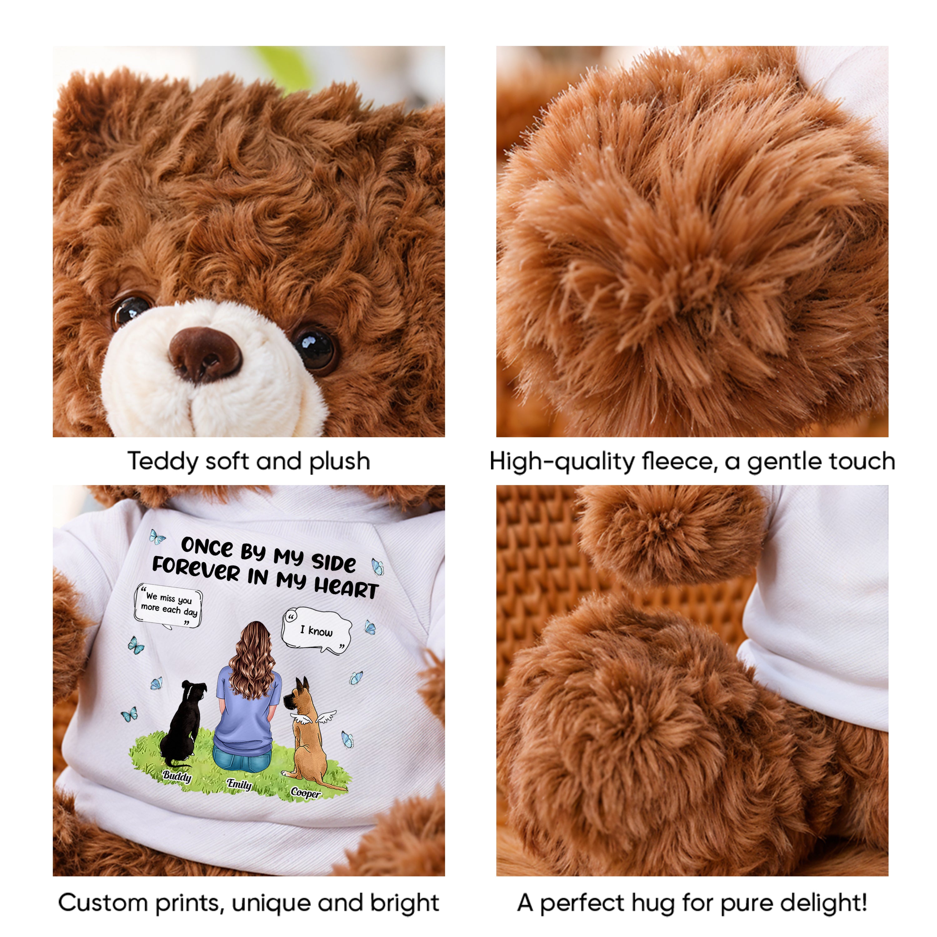 Personalized Memorial Bear Plush - Custom Name and Photo Teddy Bear - Memorial Teddy Bear