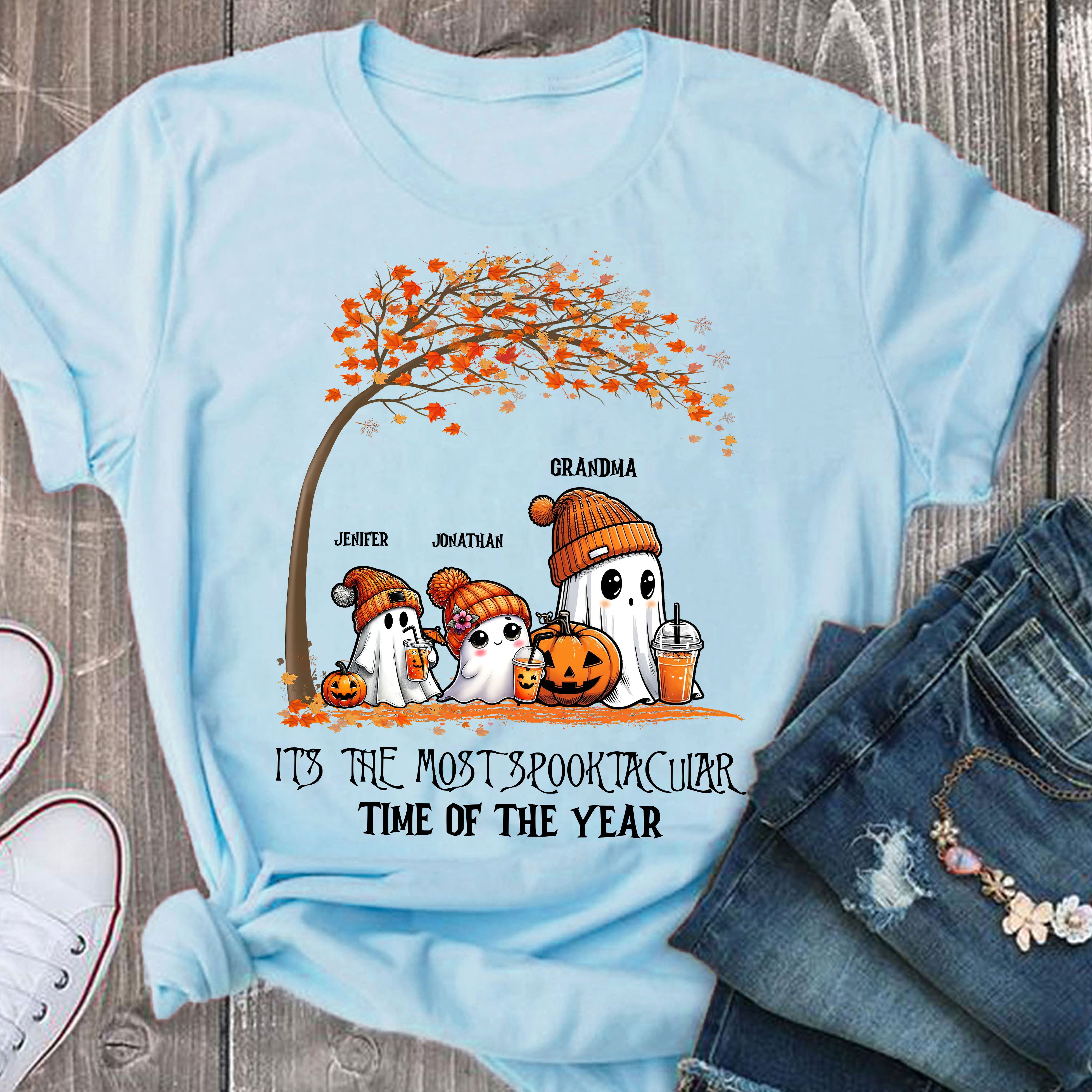 Personalized Gift For Grandma - Grandma Spooky Ghost - Custom Name Shirt