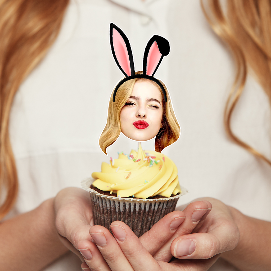 Funny Face Photo - Custom Birthday Party Face Cupcake Toppers, Graduation Decorations, Physical Product