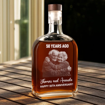Happy Anniversary Gift - Custom Couple Name and Photo - Personalized Custom Whiskey Bottle