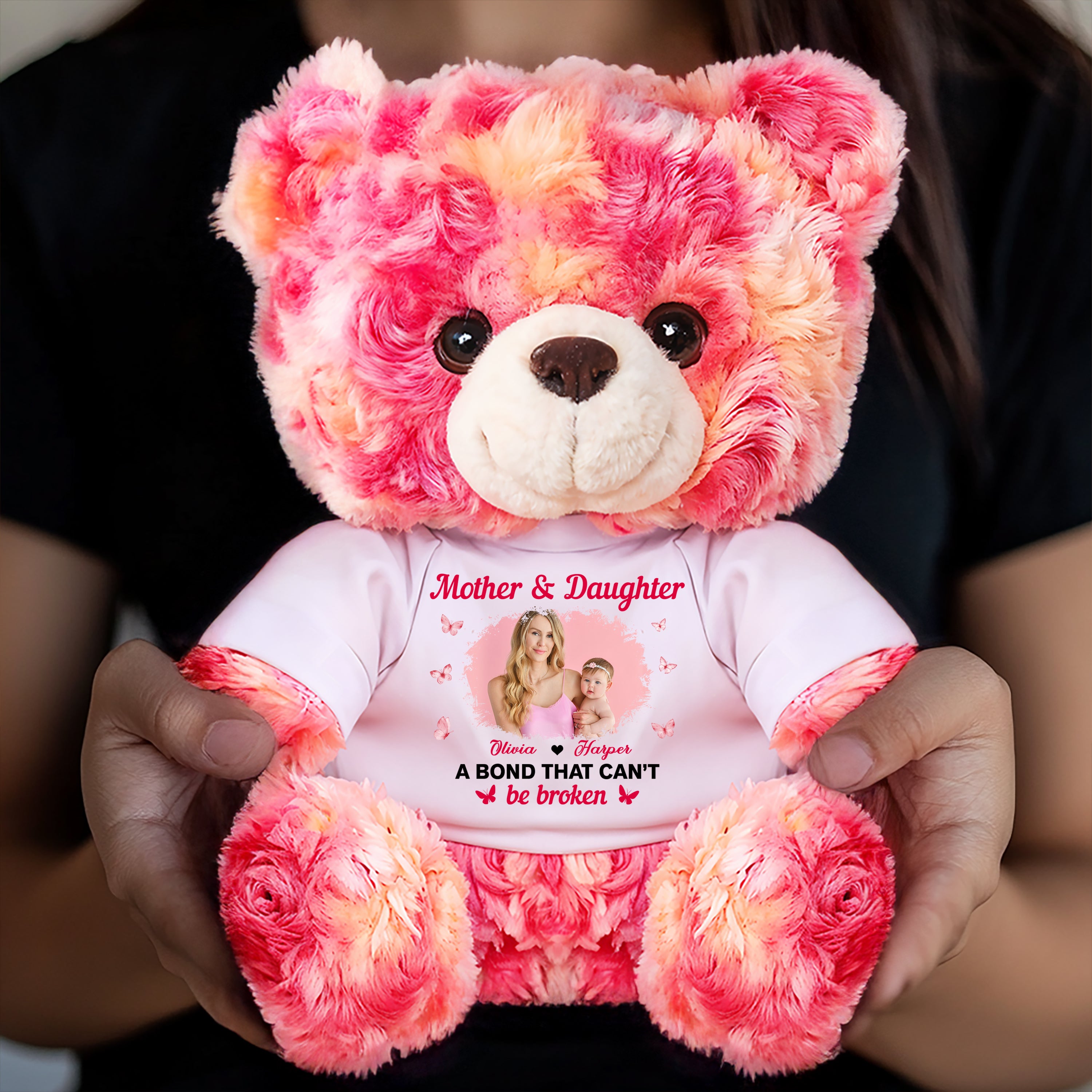 Our Family - Personalized Bear Plush - Custom Name and Photo Teddy Bear