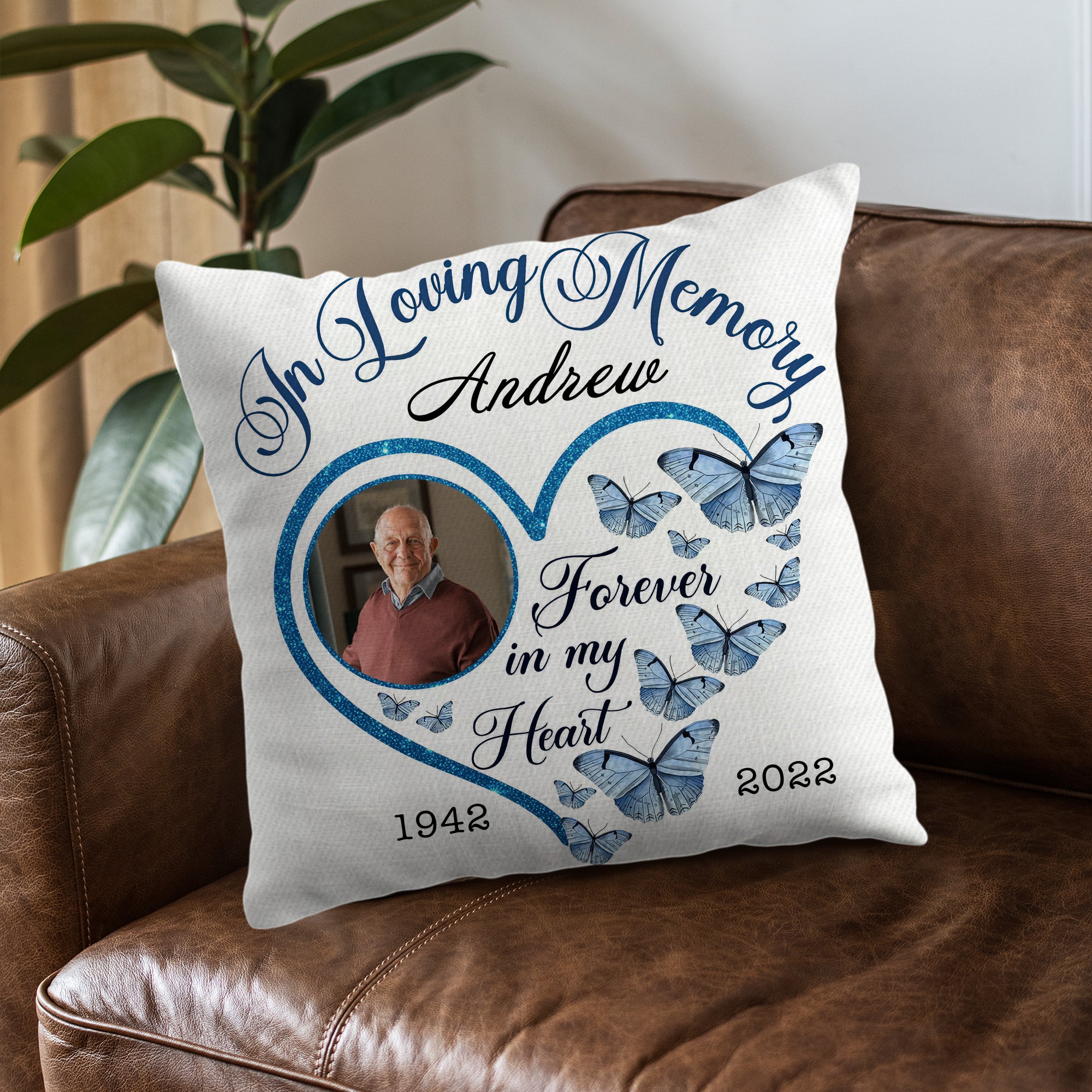 Custom Name and Photo - In Loving Memory - Personalized Pillow - Sympathy Gift