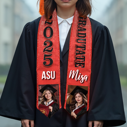 Graduation Stoles With Photo Class of 2025 Graduation Stoles,  Personalized Graduation Gift