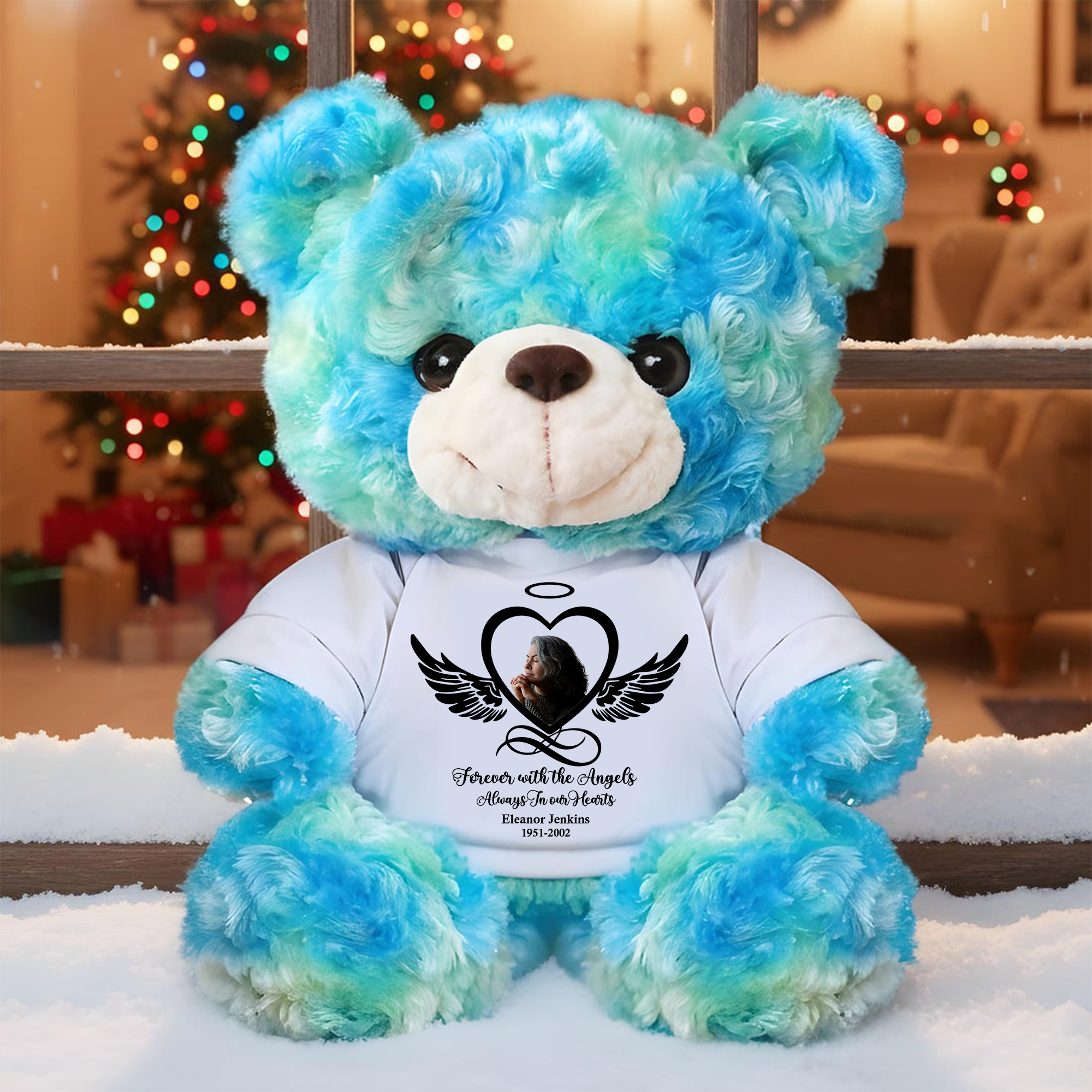 Until We Meet Again - Personalized Memorial Bear Plush - Custom Name and Photo Teddy Bear