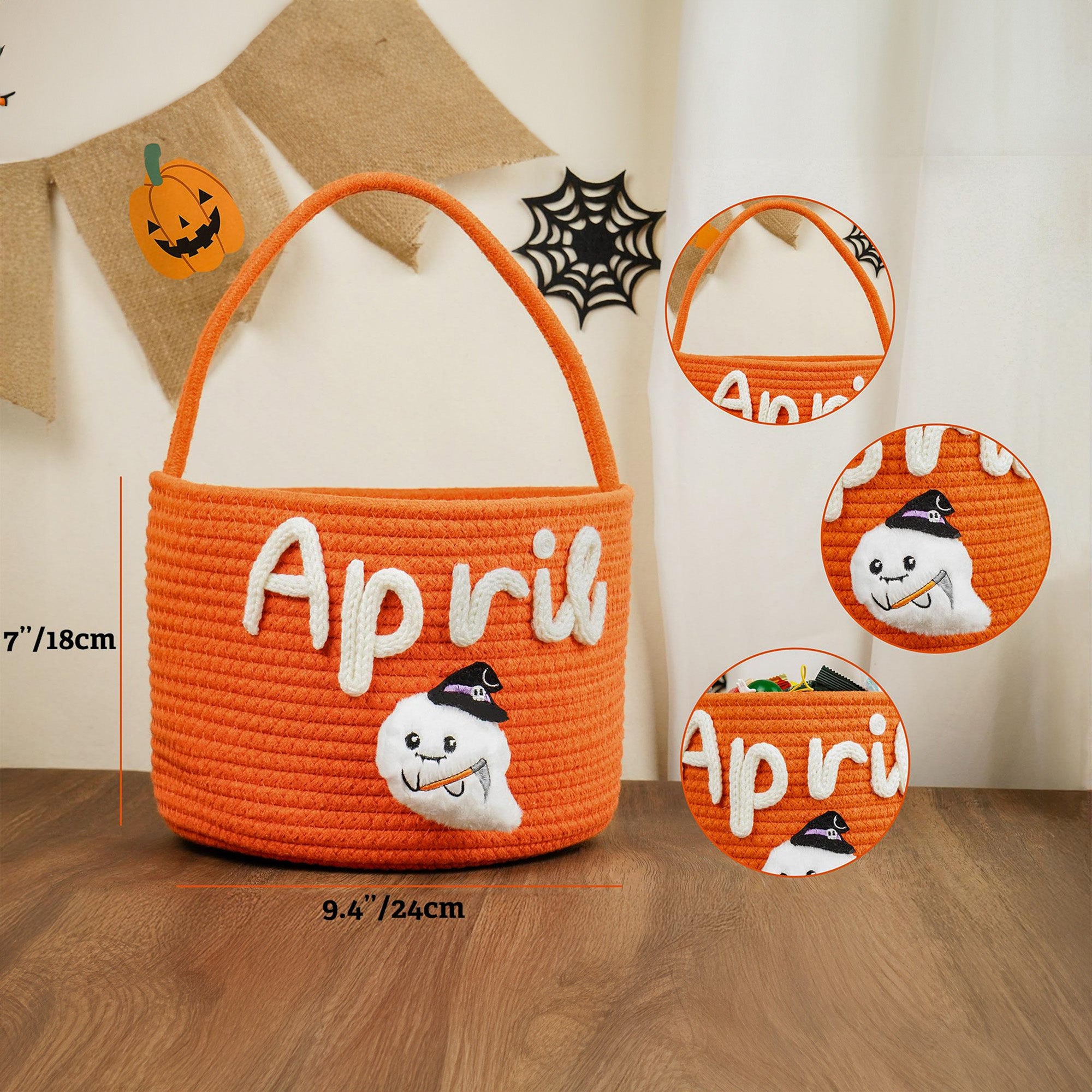 Halloween Trick or Treat Bag - Personalized Halloween Candy Basket - Halloween Gift For Kids