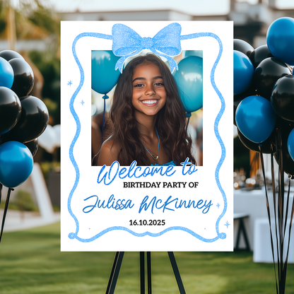 Birthday Party Sign - Custom Name & Photo Law Sign - Welcome To My Birthday Sign