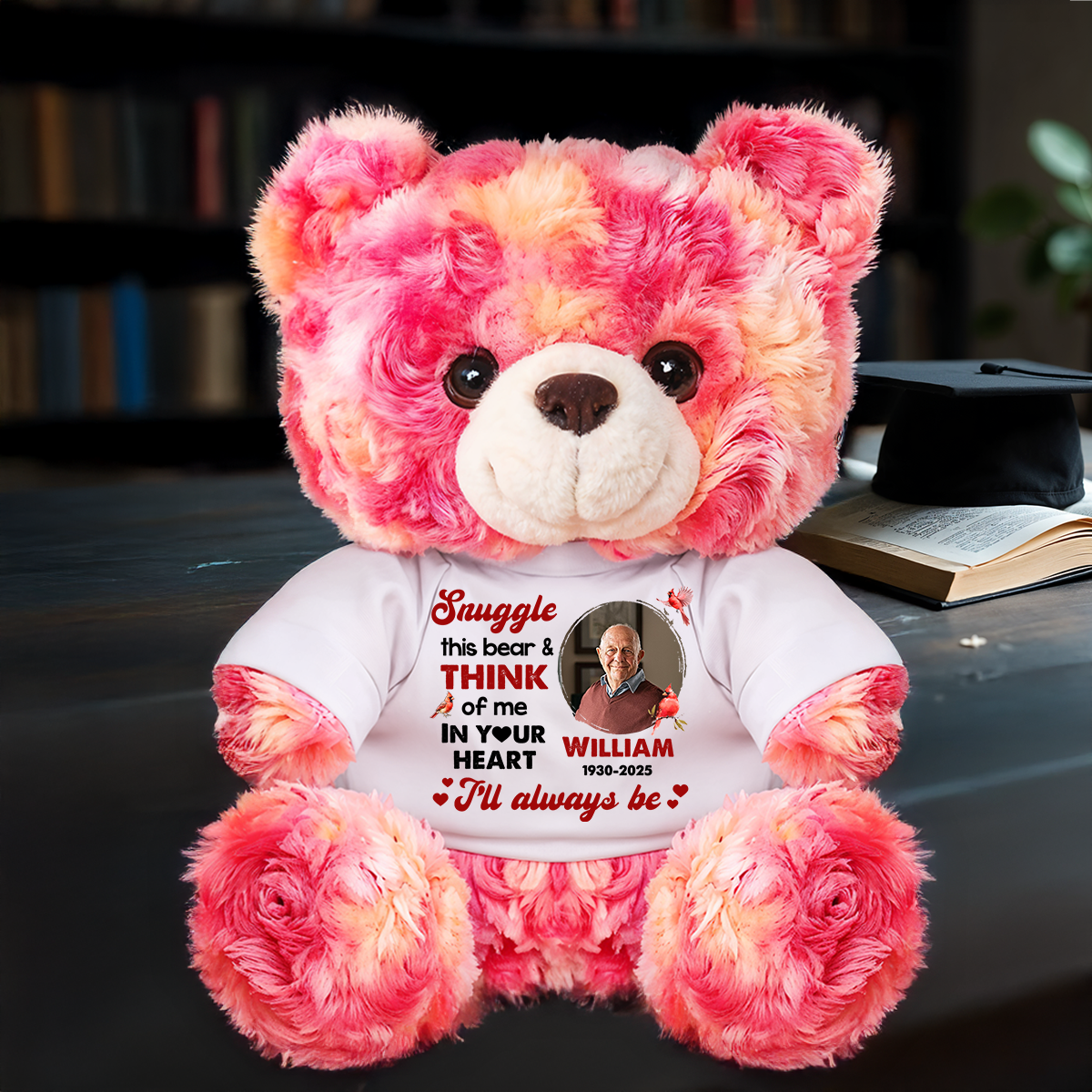 In Your Heart - Personalized Memorial Bear Plush - Custom Name and Photo Teddy Bear