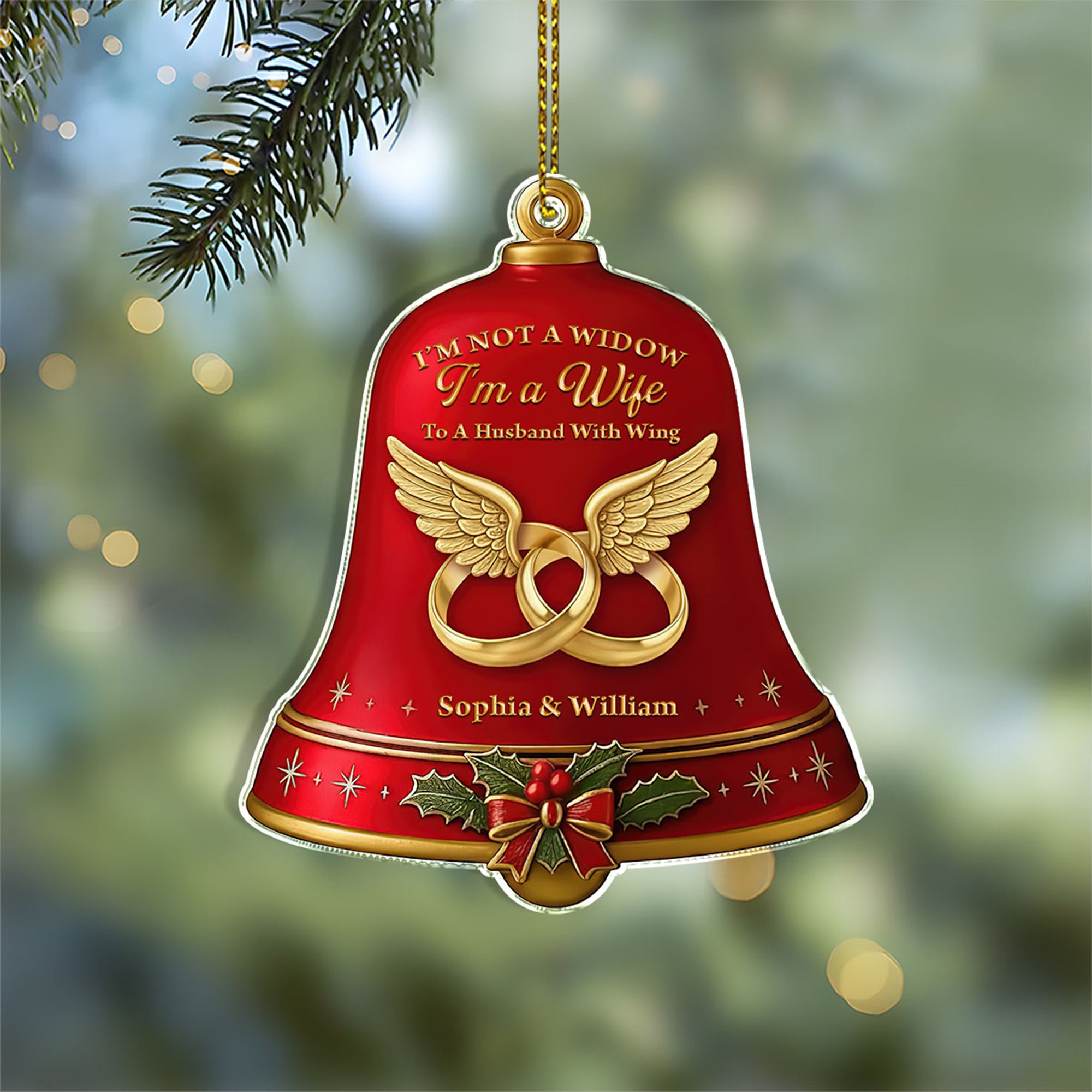 Husband Memorial - Custom Name - Custom Shape Hologram Ornament - Christmas Gift