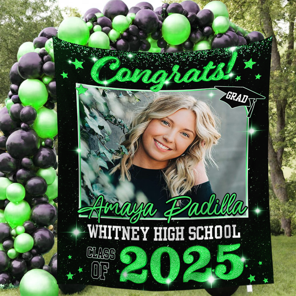 Class of 2025 Graduation Decorations – Personalized Congrats Backdrop for Memorable Party