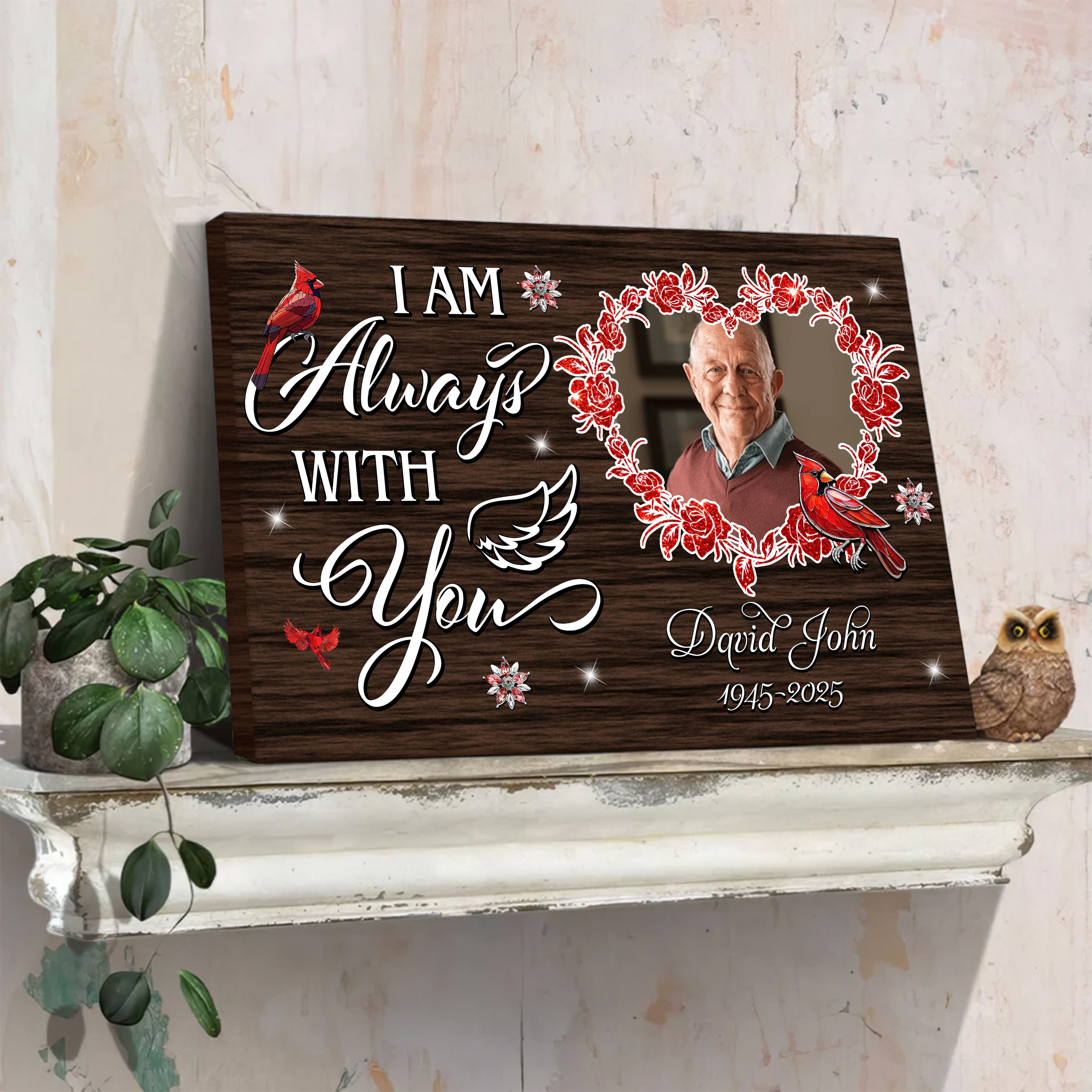 I'm Always With You - Custom Name and Photo Memorial - Personalized Canvas Print - Family Decor