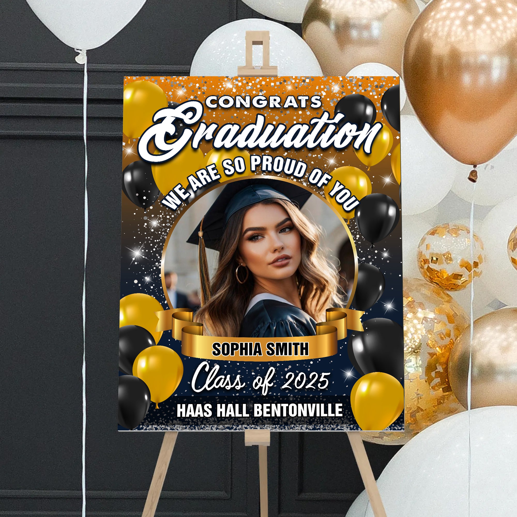 Congrats Graduation - We Are So Proud Of You - Class Of 2025 Personalized Welcome Sign
