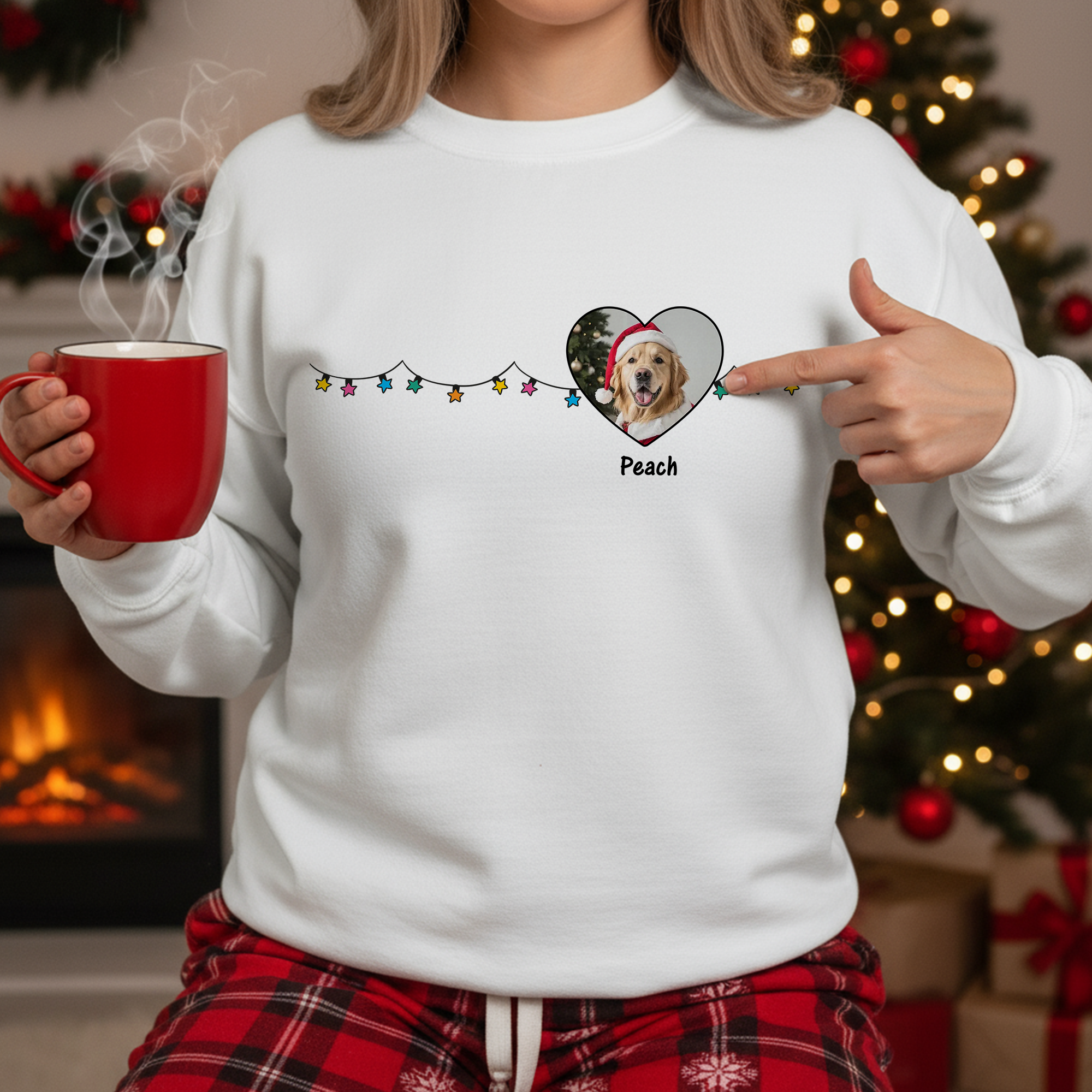 My Heartbeat - Custom Photo - Personalized Christmas Sweatshirt - Christmas Gift