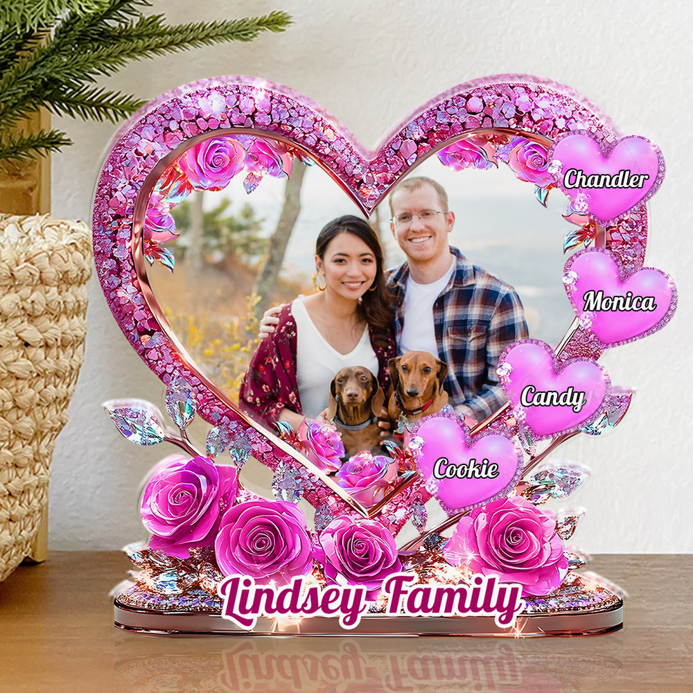 Family Tree Sweethearts - Personalized Name Gift - Custom Shape Acrylic Block Plaque