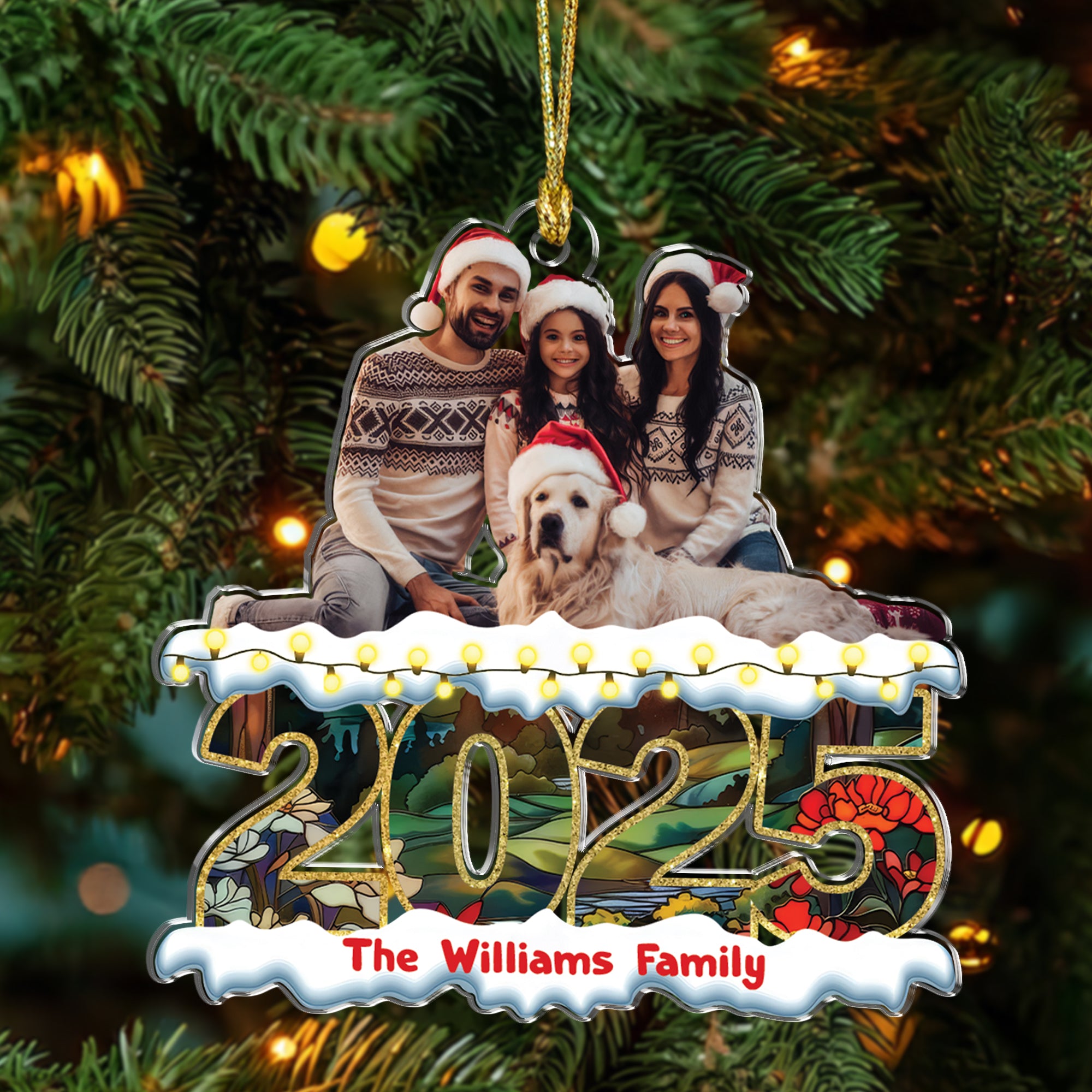 Family Photo - Custom Family Hologram Ornament - Family Decoration