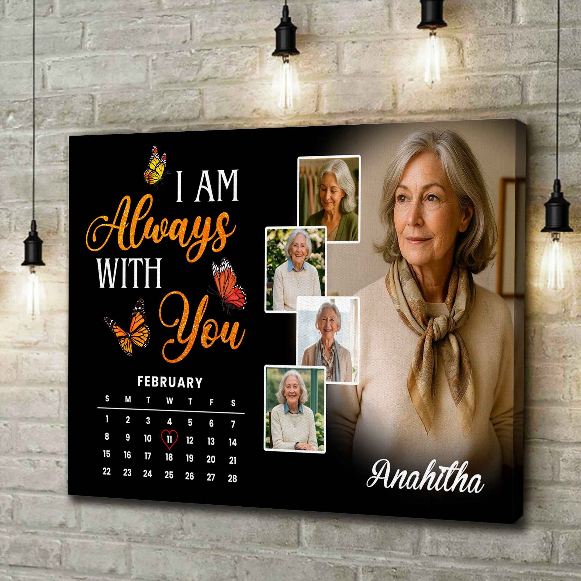 I Am Always With You - Custom Name and Photo - Canvas Sign - Sympathy Gift
