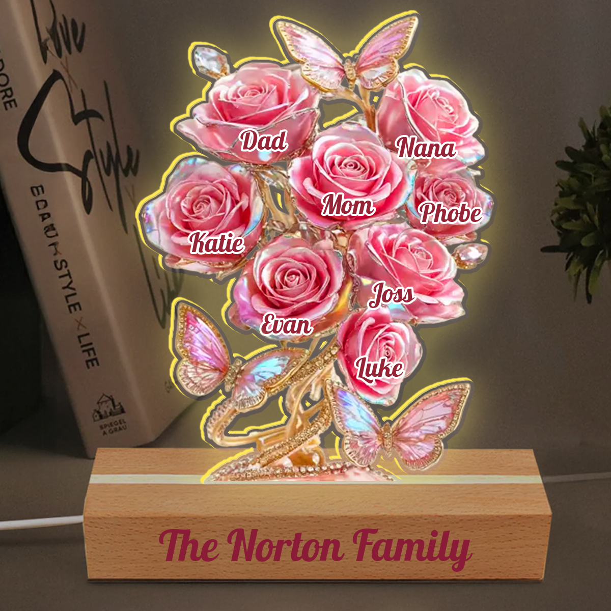Our Family Flowers - Personalized Custom Acrylic 3D Led Light