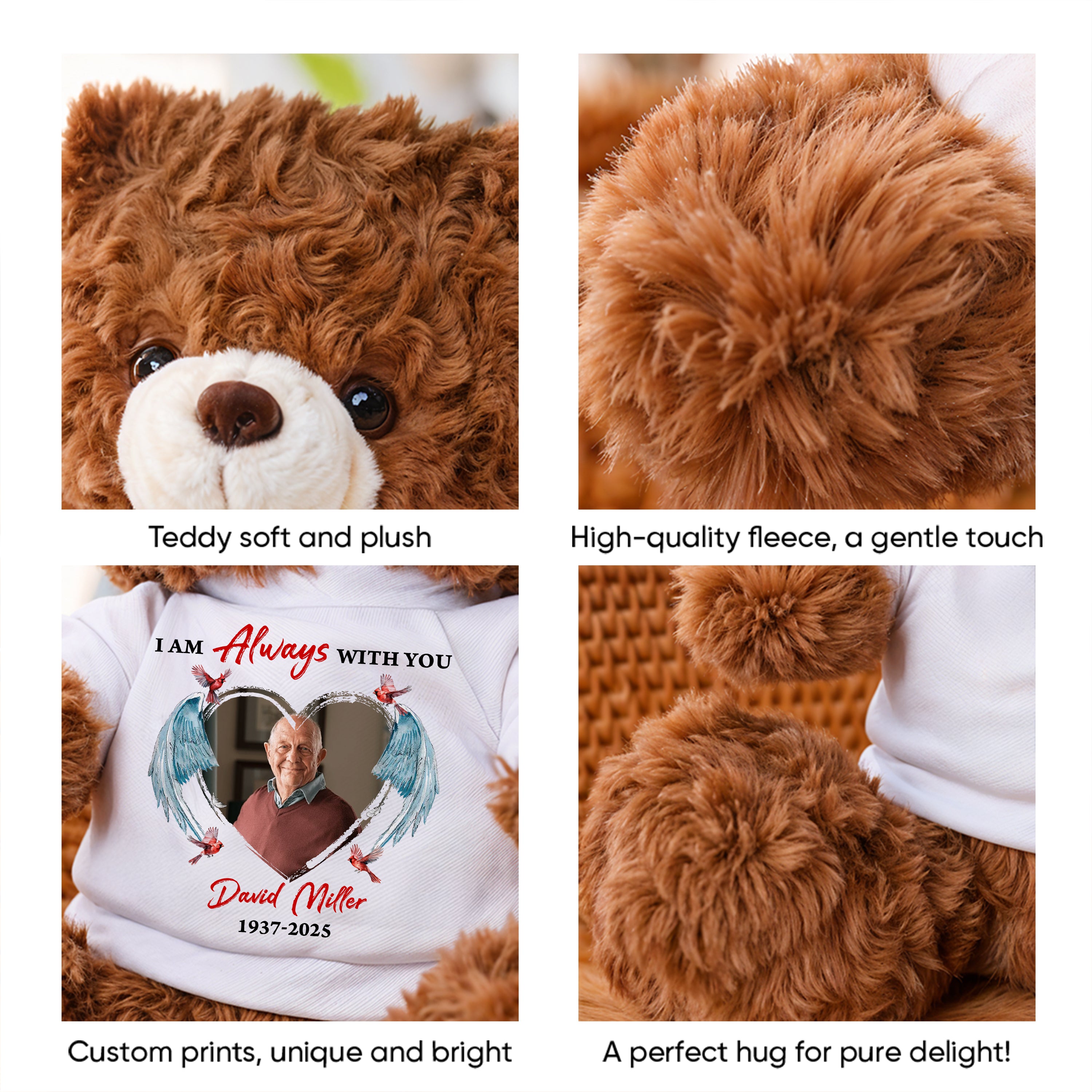 I'm Always With You - Personalized Memorial Bear Plush - Memorial Gift