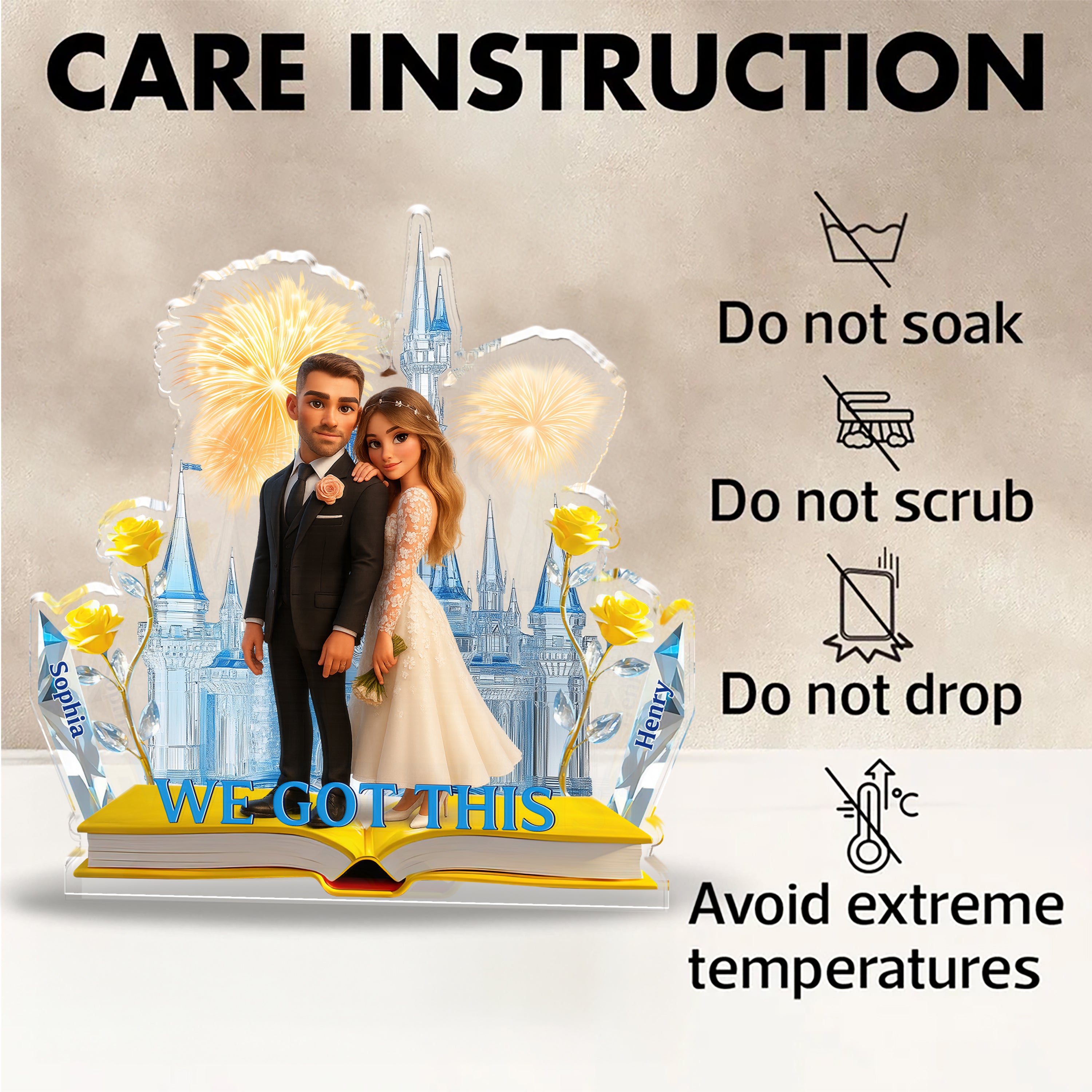 We Got This - Custom Name and Couple Photo  - Custom Shape Acrylic Block Plaque