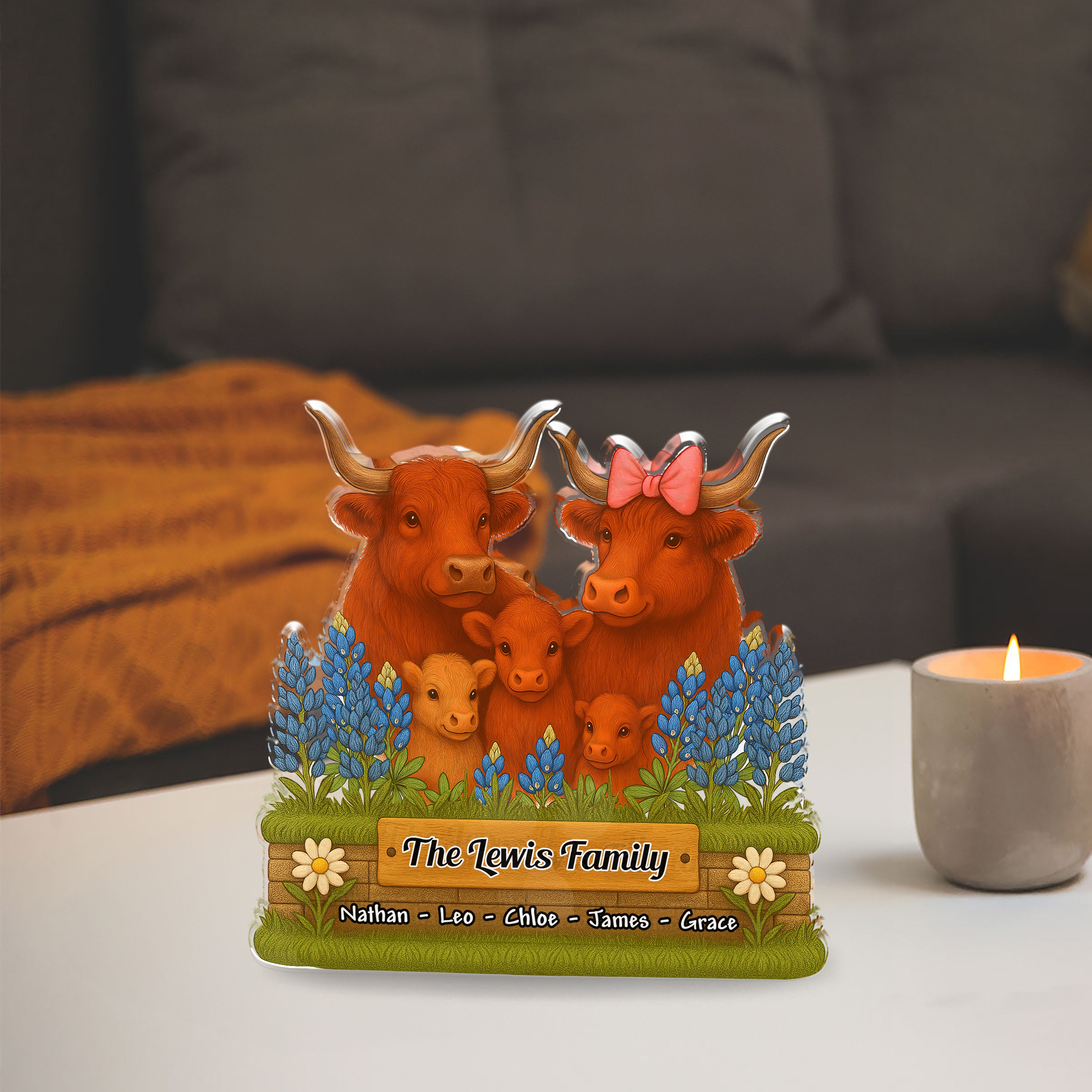 Family Name - Custom Name Family Gift  - Custom Shape Acrylic Block Plaque