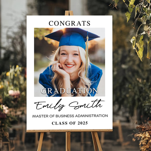 Personalized Graduation Party Welcome Sign - Class of 2025 | Custom Name & Photo