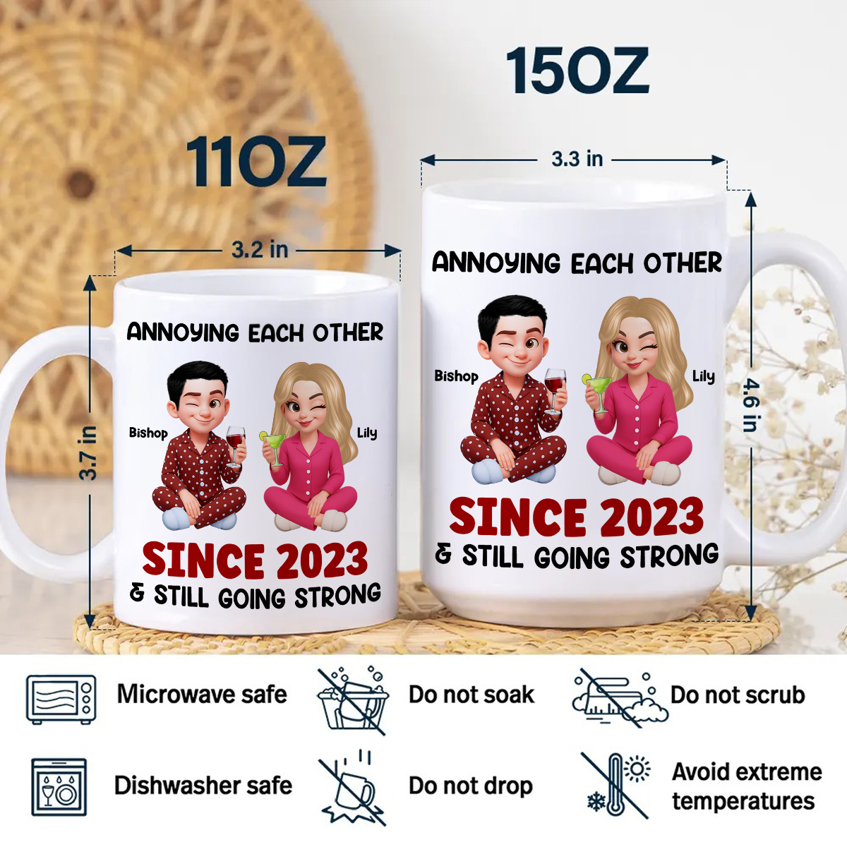 Custom Name Couple Mug - Couple Gift - Personalized Custom Mug