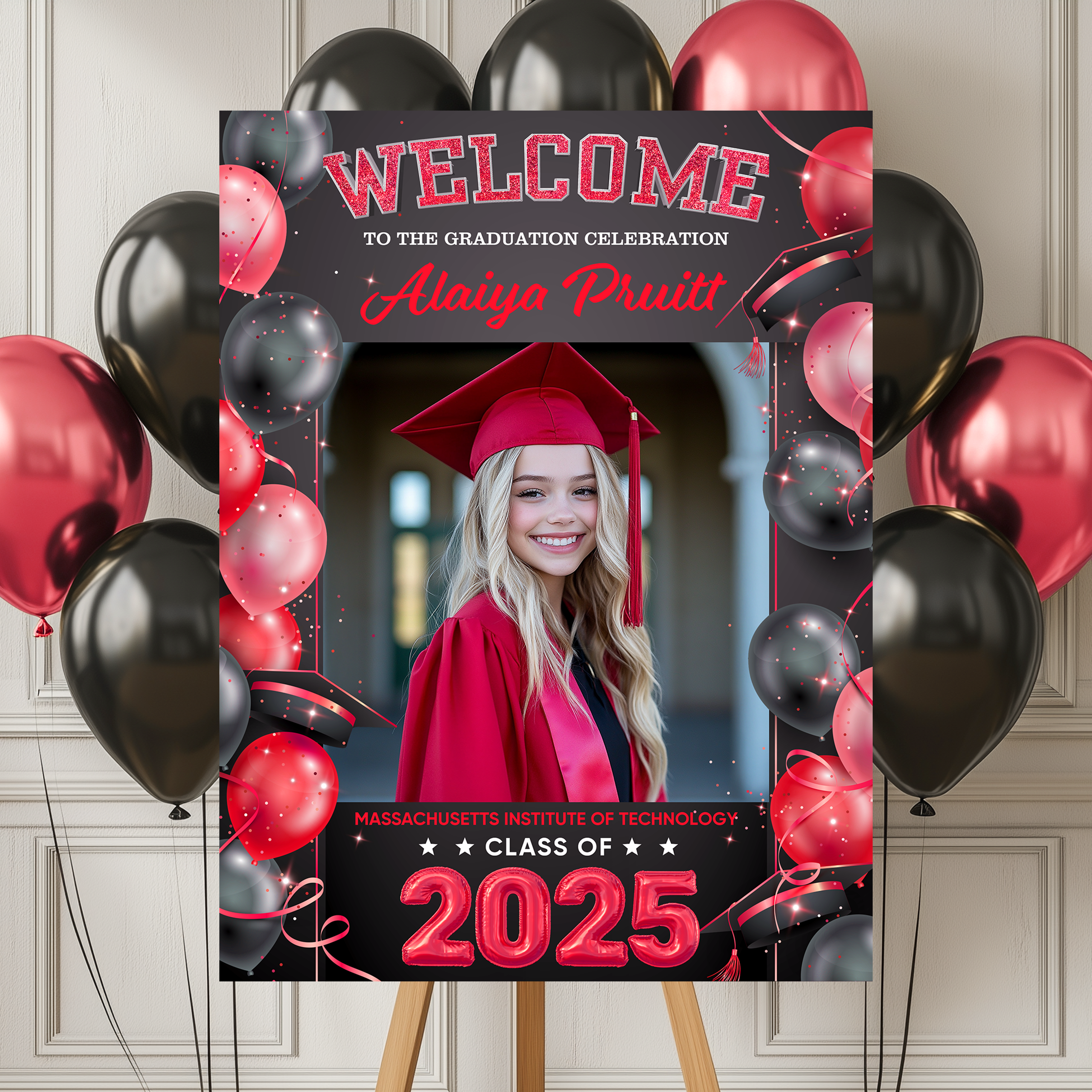 Personalized Photo Welcome To The Graduation Celebration Welcome Sign, Class Of 2025, Graduation Decor