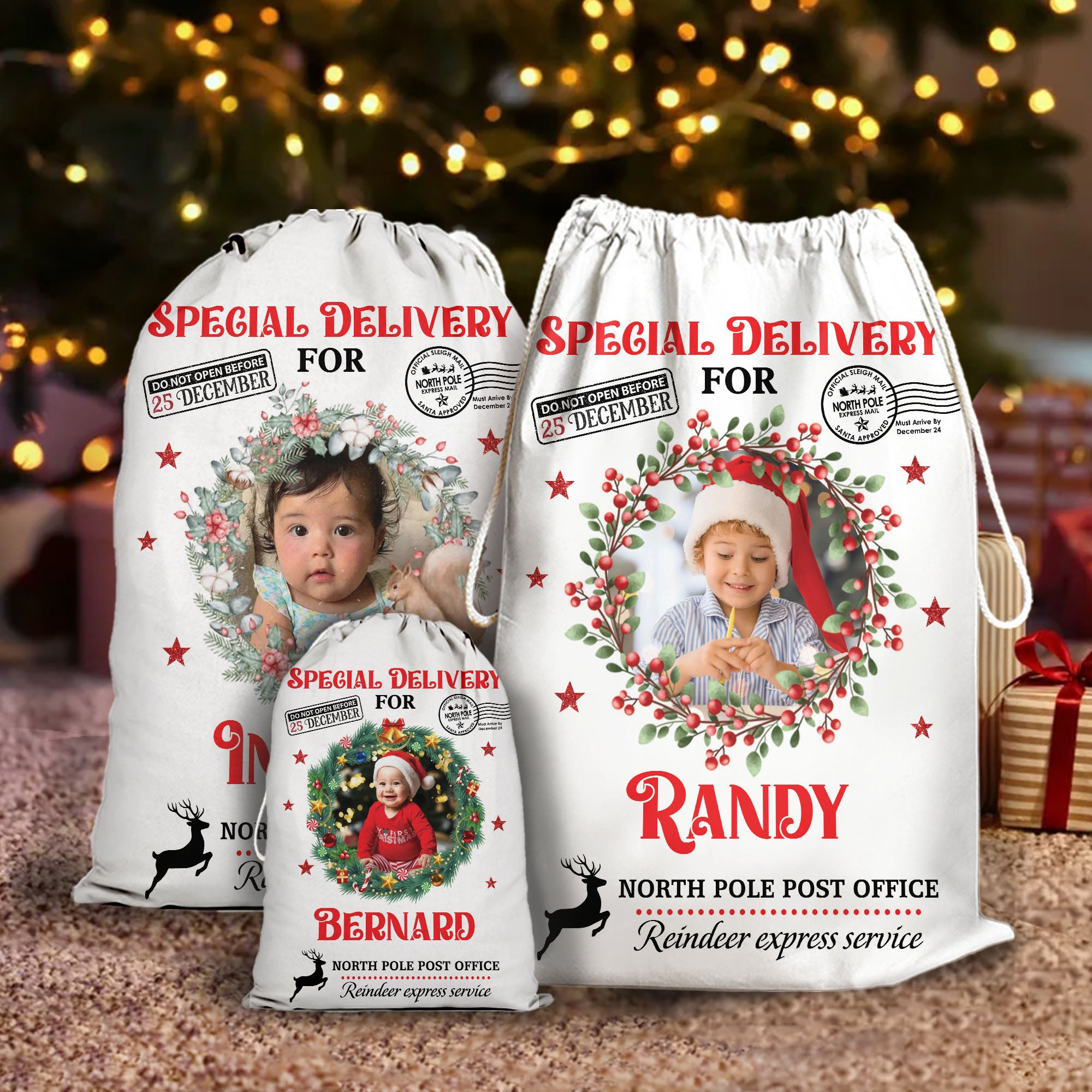 Special Delivery - Christmas Bag Custom Photo  - Christmas Sack Gift