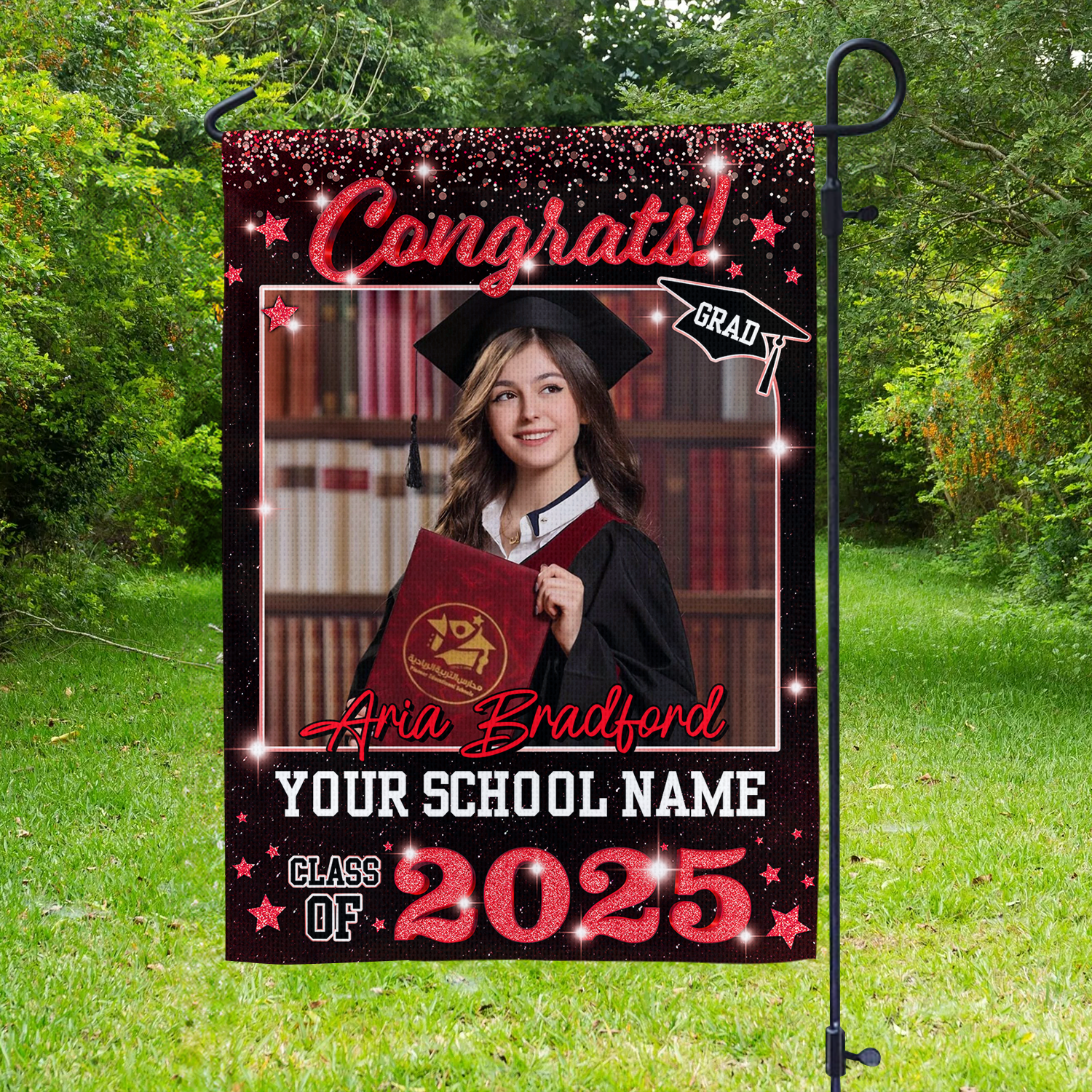 Personalized Class Of 2025 Flag, Custom Photo Congrat Grad Gift, Graduation Decorations
