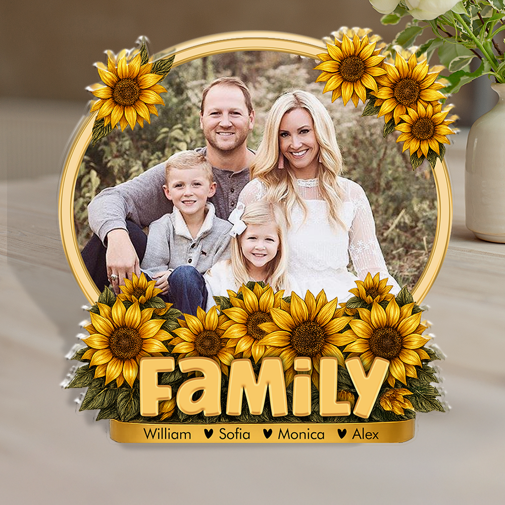Personalized Family Name and Photo Gift - Custom Shape Acrylic Block Plaque