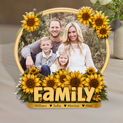 Personalized Family Name and Photo Gift - Custom Shape Acrylic Block Plaque